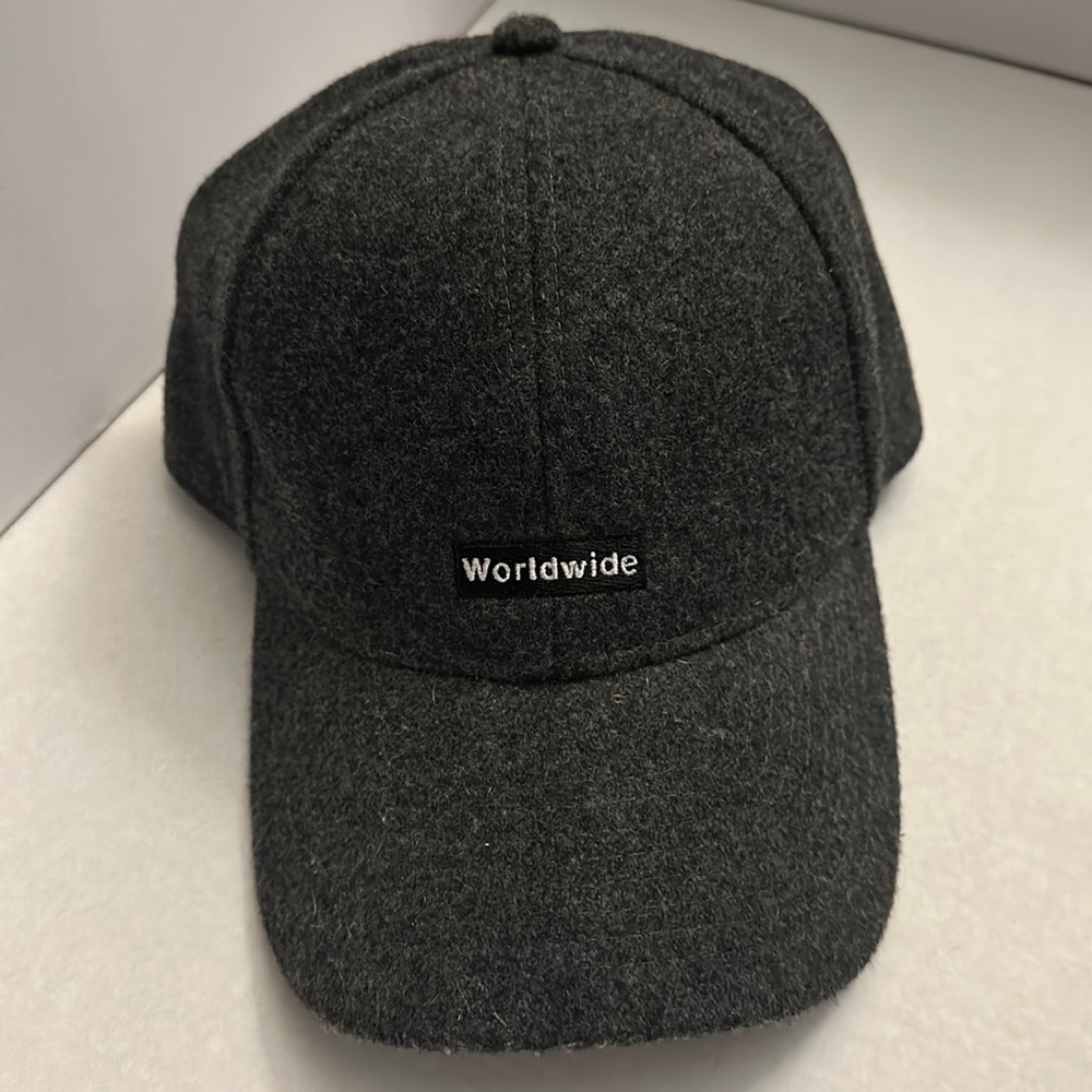 H&M gray “wool” leather strap back